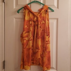 Sleeveless floral blouse